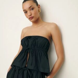 NWT Reformation Linen Black Strapless Top- never worn